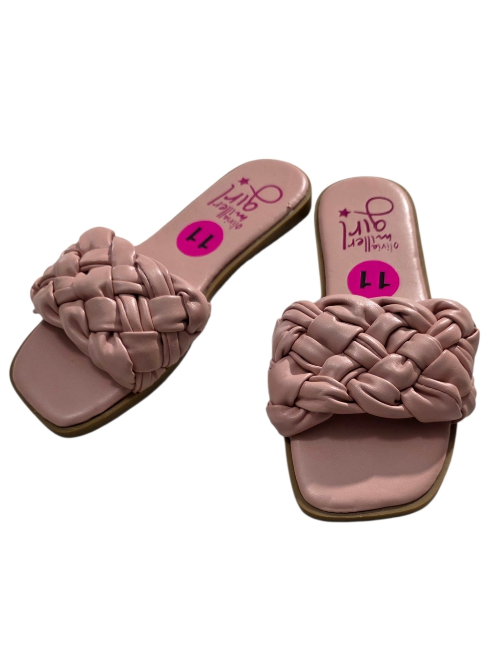 Olivia Miller Girl Braided Slide Sandals - Dusty Pink